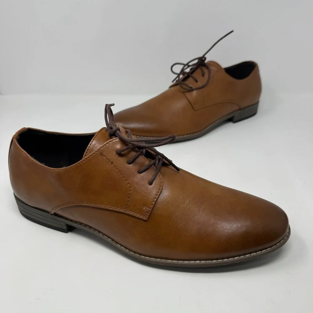 NWOB Johnson Milan Oxford Brown Dress Shoes Leather Men's Size 12